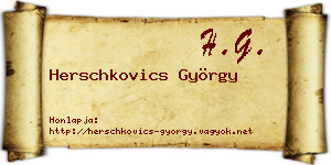 Herschkovics György névjegykártya